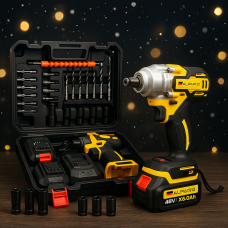 Аккумуляторный гайковерт ALFARID 48V XR 6.0Ah с кейсом и набором насадок.