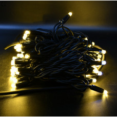Гірлянда вулична Нитка 20 метрів 200 ламп Чорний дріт Теплий білий