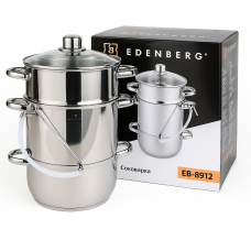 Соковарка Edenberg EB-8912 (8 л, Ø26 см) из нержавеющей стали со шлангом.