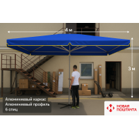 Зонт 3×4 м | Польша | Алюминиевый каркас POLMARK.