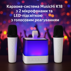Караоке-система MusicHi K18 з 2 мікрофонами та LED-підсвіткою з голосовим реагування