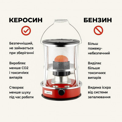 Керосиновий обігрівач з ручкою та регулюванням пламени 4.6 л для дому та вулиці ALP-229 №3