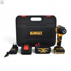 Шуруповерт DeWALT 24V Бесщеточный + 2 АКБ 10Ah + Металлический патрон + Набор инструментов