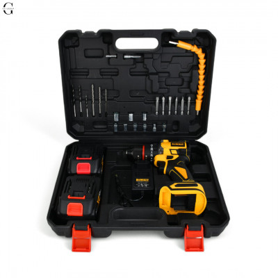 Шуруповерт DeWALT 24V Бесщеточный + 2 АКБ 10Ah + Металлический патрон + Набор инструментов №1