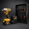 DeWALT гайковерт акумуляторний 36V безщітковий з кейсом, 2×5Ah акумуляторами та набором насадок