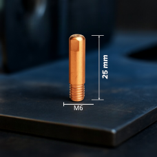 Наконечник токознімний М6×25 для зварювального дроту 0,6 мм MIG/MAG, мідний сплав E-Cu