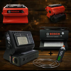 Портативная газовая плита + обогреватель BOSCH 2в1 с переходником для баллона, в пленке, без коробки