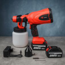 Акумуляторний фарбопульт TIANHU TOOLS 288V з 2 АКБ 3500 мА·г, бак 800 мл, регулювання розпилення