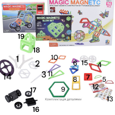 Магнитный конструктор Magical Magnet деталей 162 №4