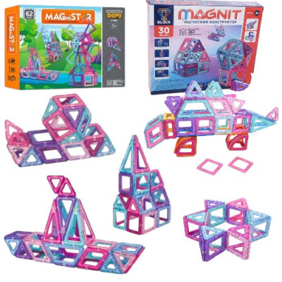 Конструктор  магнітний, Млин, кораблик, 92 деталі Magnit/Magical/LIMO TOY №0