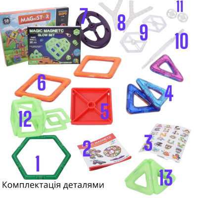 Магнитный конструктор Magical Magnet деталей 88 №3