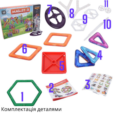 Магнитный конструктор Magical Magnet деталей 58 №4