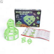 Магнитный конструктор Magical Magnet деталей 30 светящихся в темноте