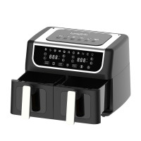 Аерофритюрниця LumaBella LB-60015, 5.5 л+5.5 л, 3000 Вт, антипригарне покриття, таймер, регулювання температури