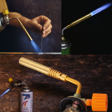 Газовая горелка BRAZING TORCH KT-2104 для пайки и нагрева с вихревым пламенем до 1300°C, цанговая