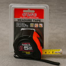 Рулетка YUETE TOOLS 5 м×25 мм с фиксатором, стальное полотно с покрытием, для строительных работ