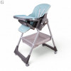 Стульчик для кормления-люлька Toti бирюза, регулировка высоты, спинки и подноса, ремни безопасности.