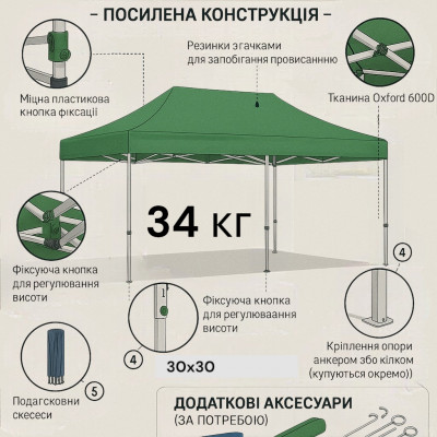 Раздвижной Шатер 3х6 Усиленный белый каркас №0