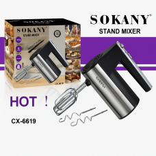 Ручний міксер Sokany CX-6619, 300 Вт, 5 швидкостей, виночки та гаки для тесту, кухонний блендер