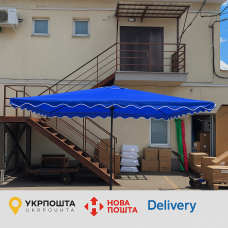 Торгова парасолька Munsen 3×3 м з вітровим клапаном і УФ-захистом, нейлон, Синя 