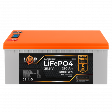 Акумулятор LP LiFePO4 для ДБЖ LCD 24V (25,6V) - 230 Ah (5888Wh) (BMS 200A/100A) пластик