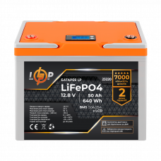 Акумулятор LP LiFePO4 12,8V - 50 Ah (640Wh) (BMS 50A/25А) пластик LCD для ДБЖ