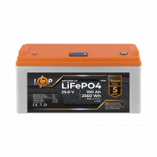 Акумулятор LP LiFePO4 25,6V - 100 Ah (2560Wh) (BMS 150A/75А) пластик для ДБЖ