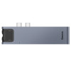 USB Hub Baseus Thunderbolt C Pro Dual Type-C на USB3.0*2+HDMI+RJ45+Type-C PD+ microSD+ SD(CAHUB-L0G) USB Hub Baseus Thunderbolt C на 2-дюймовий Dual Type-C на USB3. 0*2 + HDMI + RJ45 Ethernet + Type-C PD + microSD + SD card Серий (CAHUB-L0G)