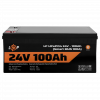 Акумулятор LP LiFePO4 24V (25,6V) - 100 Ah (2560Wh) (Smart BMS 100А) з BT пластик для ДБЖ