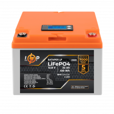 Акумулятор LP LiFePO4 12,8V - 32 Ah (410Wh) (BMS 50А/25A) пластик LCD