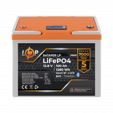 Акумулятор LP LiFePO4 12,8V - 100 Ah (1280Wh) (BMS 100A/50А) пластик LCD Smart BT