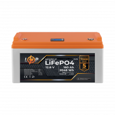 Акумулятор LP LiFePO4 12,8V - 160 Ah (2048Wh) (BMS 200A/100А) пластик LCD Smart BT