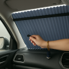 Сонцезахисна шторка в авто 70×150 см з фольгою та тканиною на присосках NJ-527 для лобового скла