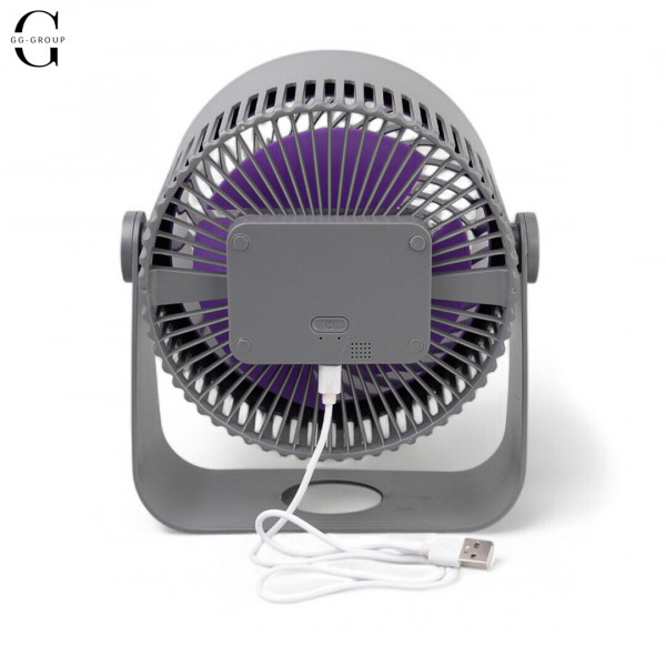 Настільний-настінний вентилятор з аккумулятором USB, 3 швидкості, 195×120×210 мм, портативний