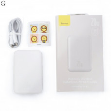 Power Bank Baseus Magnetic Wireless 6000mAh 20W з магнітною бездротовою зарядкою White
