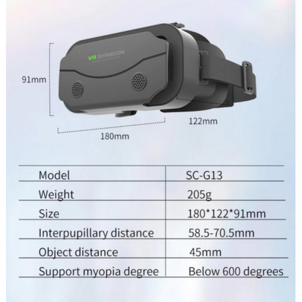 Окуляри віртуальної реальності VR SHINECON SC-G13 Чорний