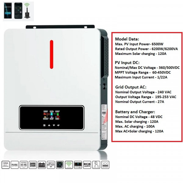 Гібридний сонячний інвертор Victor NM-ECO 6.2 kW 48V