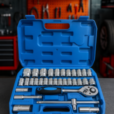 Набір інструментів 32 предмети в кейсі для авто та будинку з тріскачкою та головками