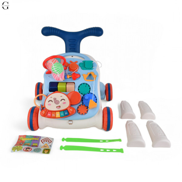 Детские каталка-ходунки LimoToy 2в1 HB 0049, игровой центр, музыкальная панель, баскетбольное кольцо