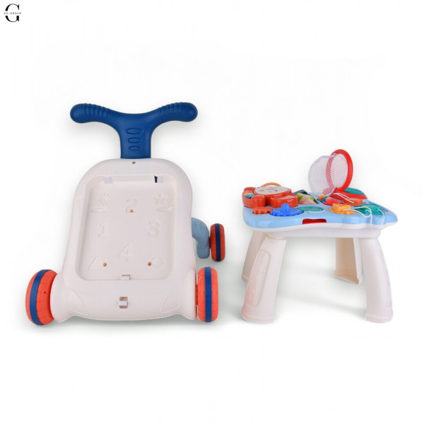 Детские каталка-ходунки LimoToy 2в1 HB 0049, игровой центр, музыкальная панель, баскетбольное кольцо