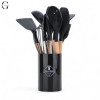Силіконовий кухонний набір аксесуарів Kitchen stuff 12 предметів BLACK