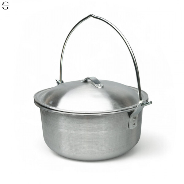Алюмінієвий казан з дужкою та кришкою 3,0 л (23,5×12 см) для приготування страв на плиті та в поході