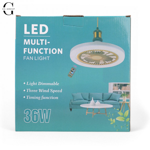 Лампа – вентилятор у патрон LED Multi-Function Fan Light E27 