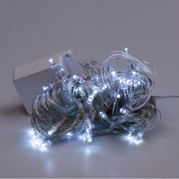 Гірлянда нитка світлодіодна GarlandoPro 100 LED 6м 8 режимов гірлянда новорічна Білий