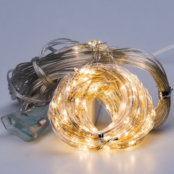 Гірлянда світлодіодна кінський хвіст GarlandoPro 600LED Роса 20 ліній 8 режимів 3м кінський хвіст гірлянда Жовтий