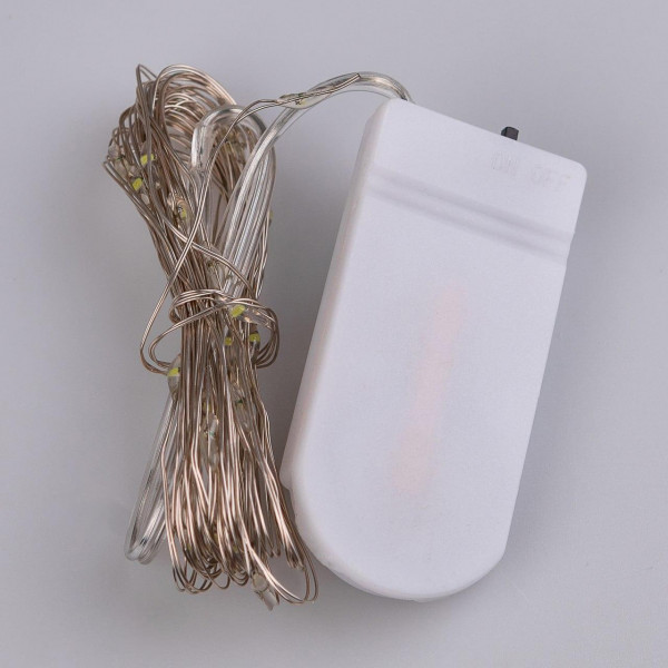 Гірлянда світлодіодна на батарейках GarlandoPro 30LED 3м мідний дріт гірлянди роса Білий