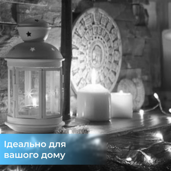 Гірлянда світлодіодна на батарейках GarlandoPro 50LED 5м мідний провід гірлянди роса Білий