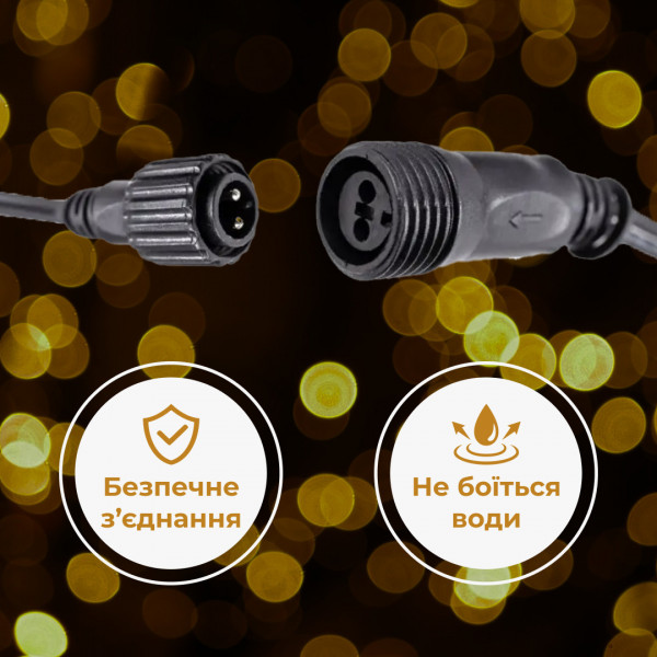 Гірлянда вулична стрічка світлодіодна Дюралайт 480 LED 16м морозостійка прозорий дріт Жовтий