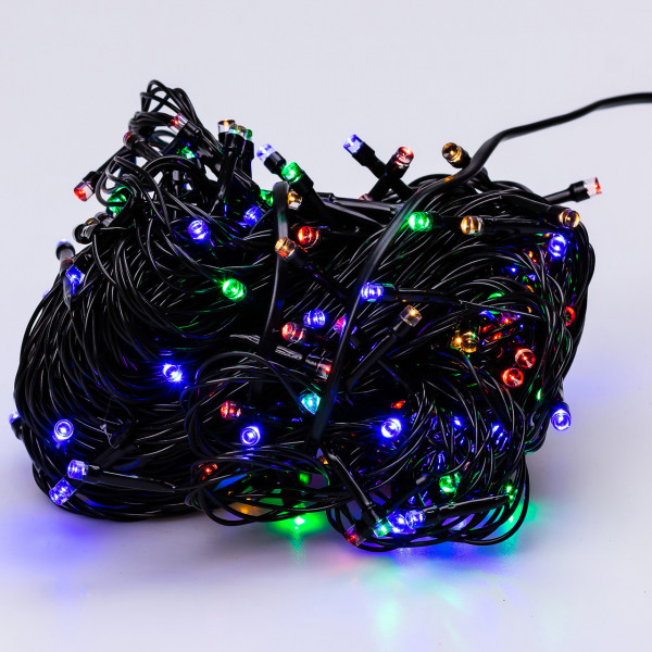 Гірлянда нитка 16 м на 400 LED лампочок світлодіодна чорний провід 8 режимів роботи
