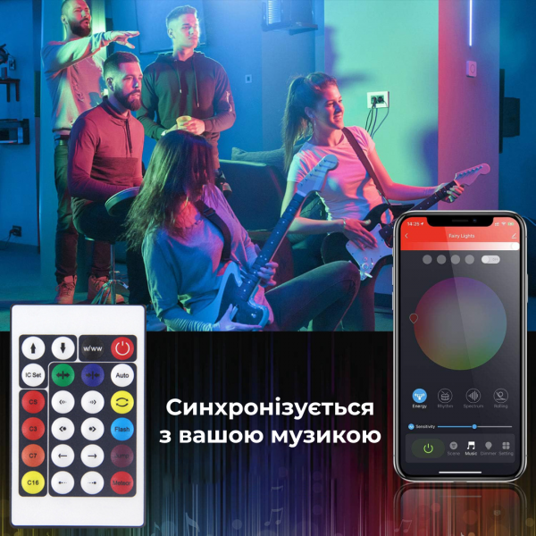Розумна гірлянда GarlandoPro 1733041ML 200LED 2m Multicolor смарт гірлянда